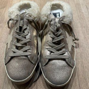 Golden Goose Slip On Gold Sherpa Superstar